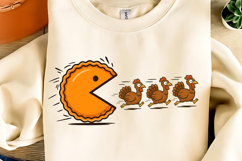 Funny Thanksgiving Pumpkin Pie Chasing PNG, Thanksgiving PNG Product Image 3