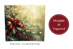 Watercolor Christmas Tumbler, Christmas Forest Tumbler PNG Product Image 3