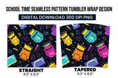 School Time Seamless Pattern Tumbler Wrap Design Product Image 3