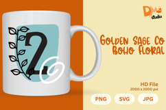 Golden Sage Co Boho Floral Monogram Product Image 1