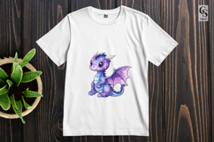 Celestial Purple Baby Dragon Clipart PNG Product Image 3