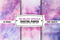 Pink and lilac watercolor digital paper Product Image 1