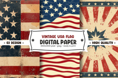 Vintage USA flag digital paper Product Image 1