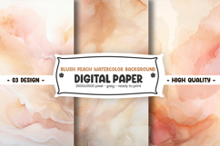 Blush peach watercolor background digital paper Product Image 1