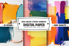 Bold Brush Stroke Rainbow digital paper Product Image 1