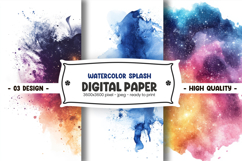 Watercolor splash digital paper Product Image 1