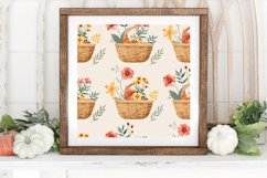 Floral Cottage core Baskets Pattern Digital Backgrounds Product Image 3