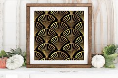 Golden Fan Motifs Digital Paper Backgrounds Product Image 3