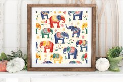 Festive Elephants Digital Paper Backgrounds Product Image 3