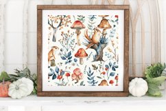 Watercolor Enchanted Woodland Digital Paper Backgrounds Product Image 3