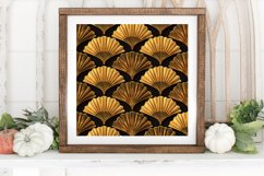 Golden Fan Motifs Digital Paper Backgrounds Product Image 3
