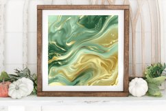 Abstract Mint Gold Liquid Flow Digital Paper Backgrounds Product Image 3