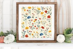 French Paper Cottage core Wildflowers Digital Paper Backgrou Product Image 3