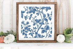 French Cottage core Blue Floral Digital Paper Backgrounds Product Image 3