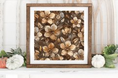 Brown Boho Floral Digital Paper Backgrounds Product Image 3