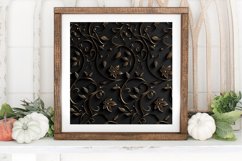 Luxury Black Gold Floral Digital Paper Backgrounds Product Image 3