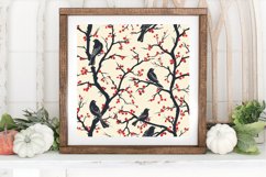 Birds and Hawthorn Digital Paper Backgrounds Product Image 3