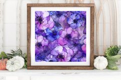 Lavender Alcohol Ink Flowers Digital Paper Backgrounds Product Image 3