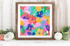 Preppy Painted Strokes Floral Digital Paper Backgrounds Product Image 3