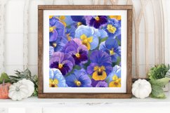 Pansies Floral Botanical Digital Paper Backgrounds Product Image 3
