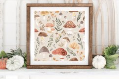 Pastel Cottagecore Mushroom Garden Digital Paper Backgrounds Product Image 3