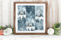 Snowy Winter Cottage core Digital Paper Product Image 3