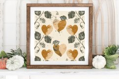 Vintage Cottage core Hearts Leaves Pattern Digital Backgroun Product Image 3
