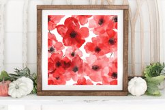 Watercolor Red Pastel Flowers Digital Paper Backgrounds Product Image 3