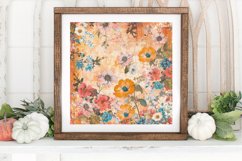 Boho Floral Ephemera Vintage Digital Paper Backgrounds Product Image 3