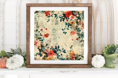 Vintage Grungy Floral Digital Paper Product Image 3