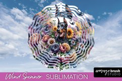 Doberman Pinscher Wind Spinner Dog Sublimation Floral PNG Product Image 1