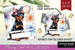 Doberman Pinscher Dog Money Card PNG 4th of July Money Card Product Image 1