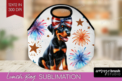 Doberman Pinscher Dog Lunch Bag Patriotic Dog Lunch Bug PNG Product Image 1