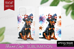 Doberman Pinscher Dog Phone Case PNG Patriotic Dog Case PNG Product Image 1
