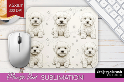 Cute Dogs Mouse Pad Sublimation - Puppy Mousepad PNG Product Image 1