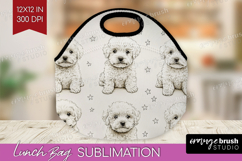 Cute Dogs Lunch Bag - Puppy Lunch Bug PNG Sublimation Product Image 1