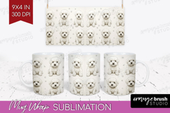 Cute Dogs Mug Wrap - Puppy Mug PNG Sublimation Product Image 1