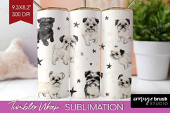 Cute Dogs Tumbler Wrap - Puppy Tumbler PNG Sublimation Product Image 1