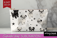 Cute Dogs Cosmetic Bag - Puppy Makeup Bag PNG Sublimation Product Image 1