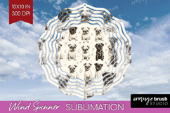Cute Dogs Wind Spinner Sublimation PNG - Puppy Round Product Image 1