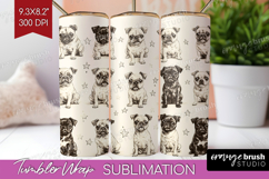 Cute Dogs Tumbler Wrap - Puppy Tumbler PNG Sublimation Product Image 1