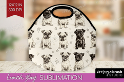 Cute Dogs Lunch Bag - Puppy Lunch Bug PNG Sublimation Product Image 1