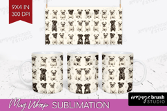 Cute Dogs Mug Wrap - Puppy Mug PNG Sublimation Product Image 1