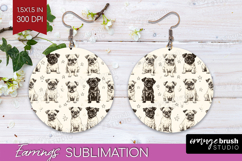 Cute Dogs Round Earrings - Puppy PNG Sublimation Product Image 1