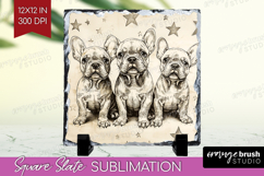 Cute Dogs Slate PNG - Puppy Square Slate Sublimation Product Image 1