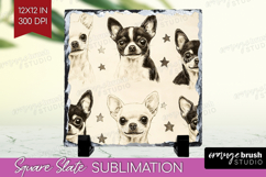 Cute Dogs Slate PNG - Puppy Square Slate Sublimation Product Image 1