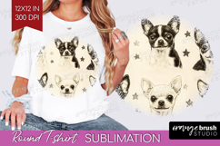 Cute Dogs Round Tshirt Background - Puppy PNG Sublimation Product Image 1