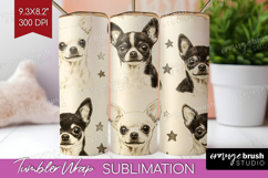 Cute Dogs Tumbler Wrap - Puppy Tumbler PNG Sublimation Product Image 1