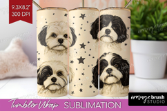 Cute Dogs Tumbler Wrap - Puppy Tumbler PNG Sublimation Product Image 1