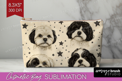 Cute Dogs Cosmetic Bag - Puppy Makeup Bag PNG Sublimation Product Image 1